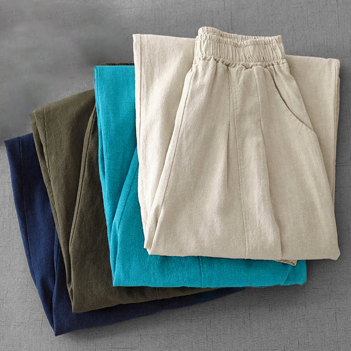 Buddha Stones Casual effen harembroek voor dames met Zakken - image 33