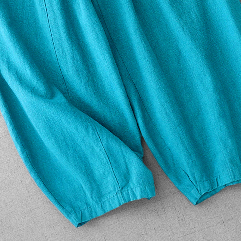Buddha Stones Casual effen harembroek voor dames met Zakken - image 15