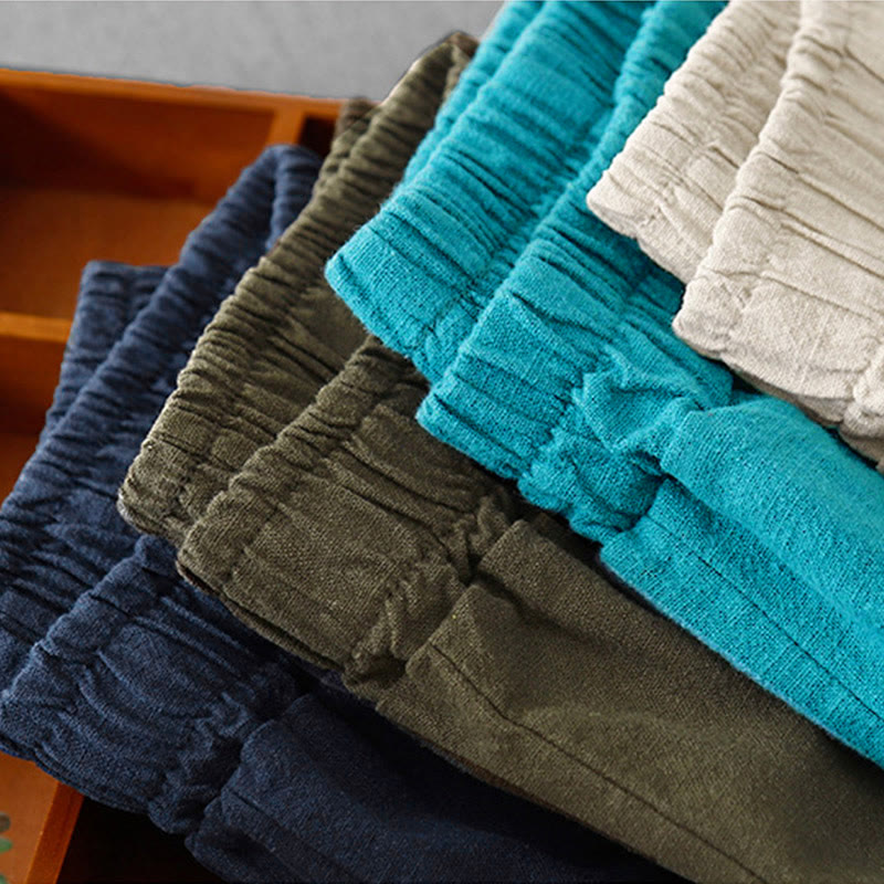 Buddha Stones Casual effen harembroek voor dames met Zakken - image 34