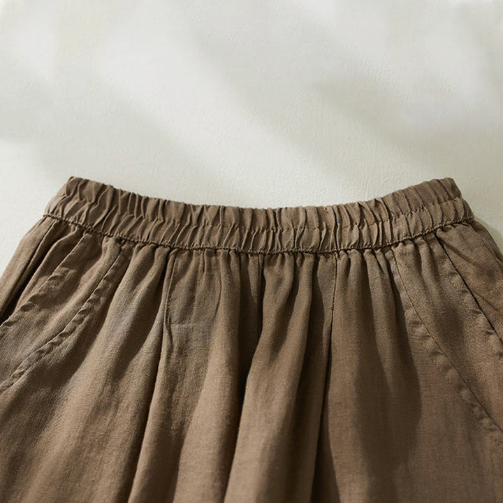 Buddha Stones Commute effen kleur harembroek met hoge Taille voor dames en Zakken - image 1