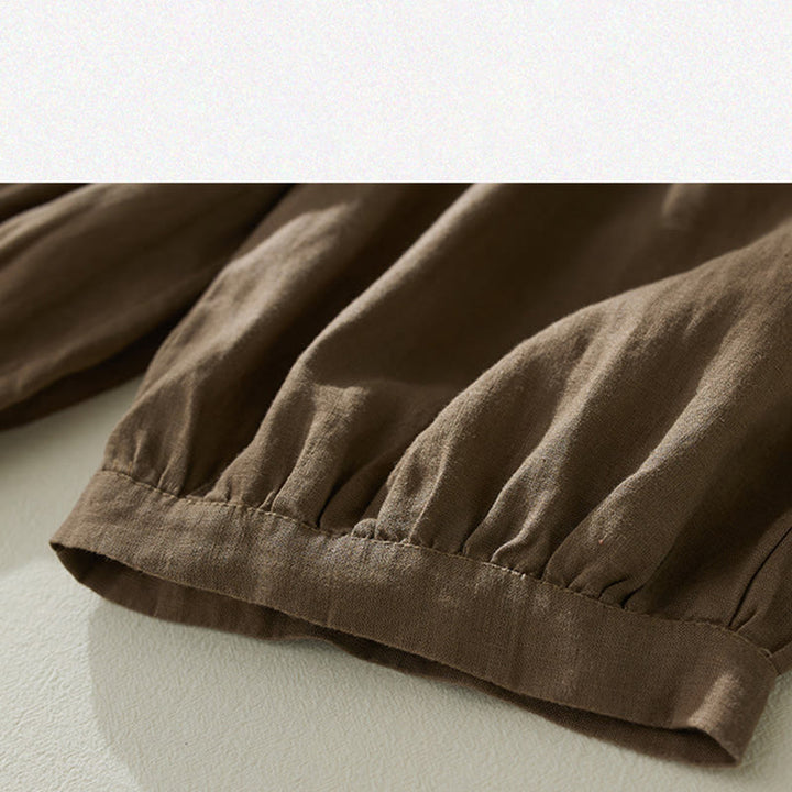 Buddha Stones Commute effen kleur harembroek met hoge Taille voor dames en Zakken - image 5