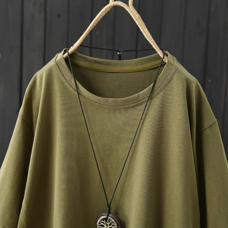 Buddha Stones Casual, losvallend, Ronde hals T-shirt met Korte mouw voor dames. - image 1