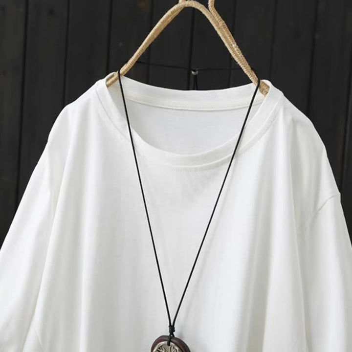 Buddha Stones Casual, losvallend, Ronde hals T-shirt met Korte mouw voor dames. - image 5