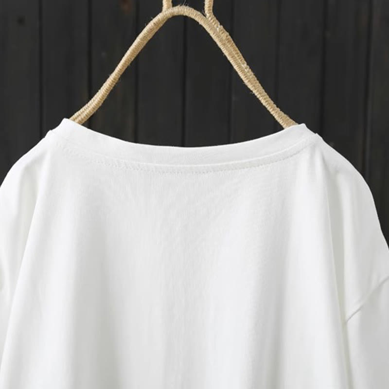 Buddha Stones Casual, losvallend, Ronde hals T-shirt met Korte mouw voor dames. - image 4