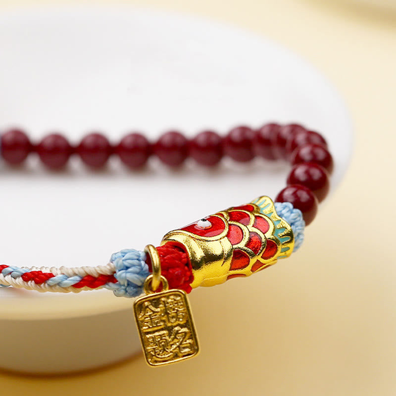 Buddha Stones Geluksarmband met cinnaberkralen en koi- Armband - image 8
