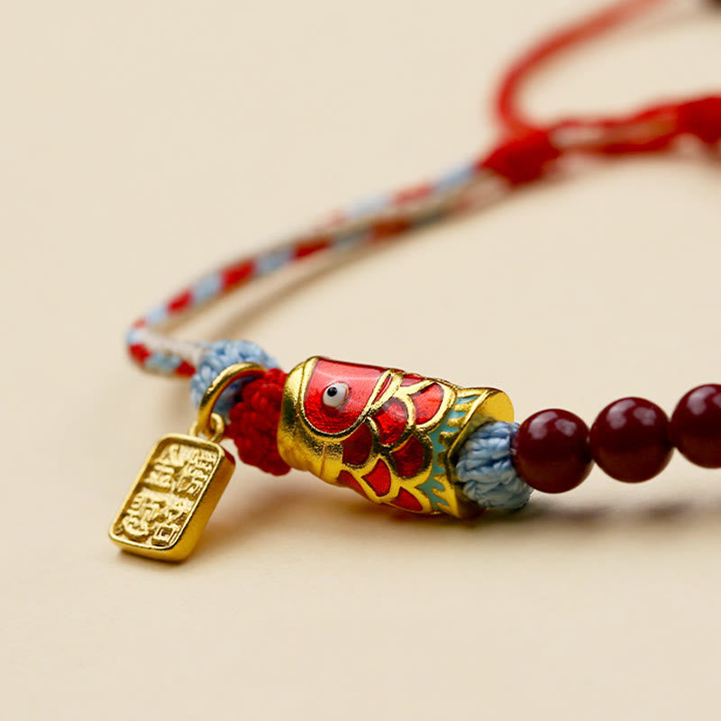 Buddha Stones Geluksarmband met cinnaberkralen en koi- Armband - image 4