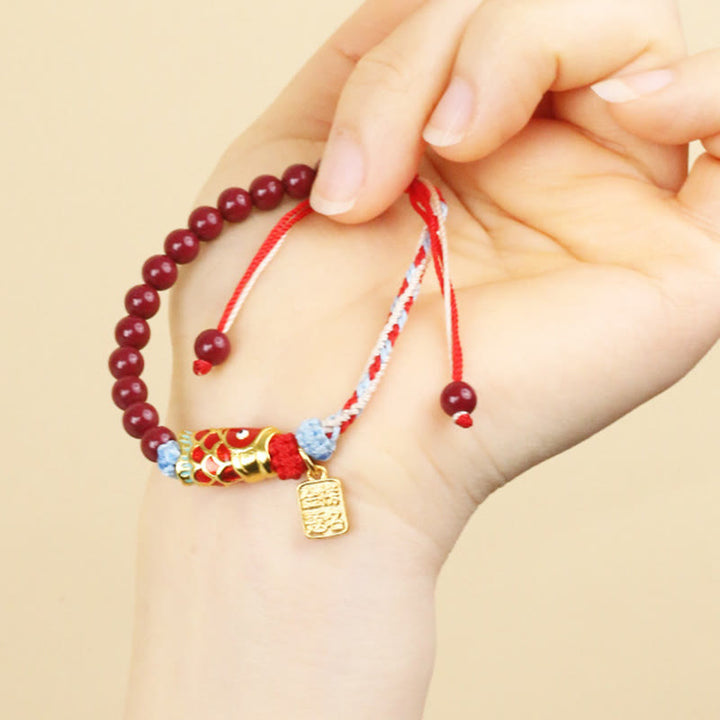 Buddha Stones Geluksarmband met cinnaberkralen en koi- Armband - image 2