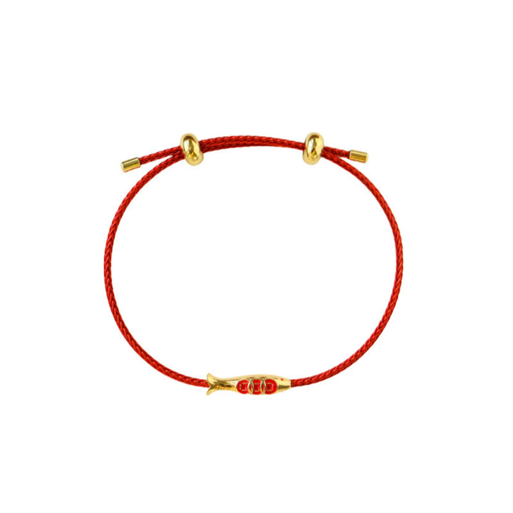 Buddha Stones Messing Koi Vis Rode Koord Armband - image 6