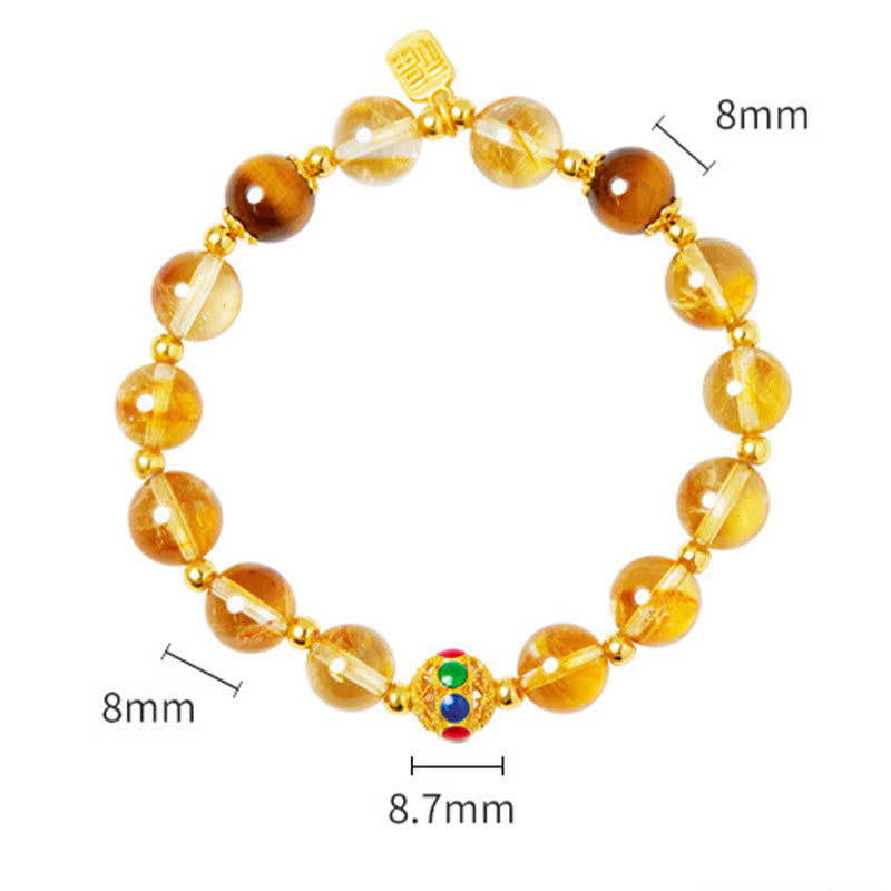 Buddha Stones 925 Sterling Zilveren Fu Karakter Citrien Tijgeroog Armband - image 13
