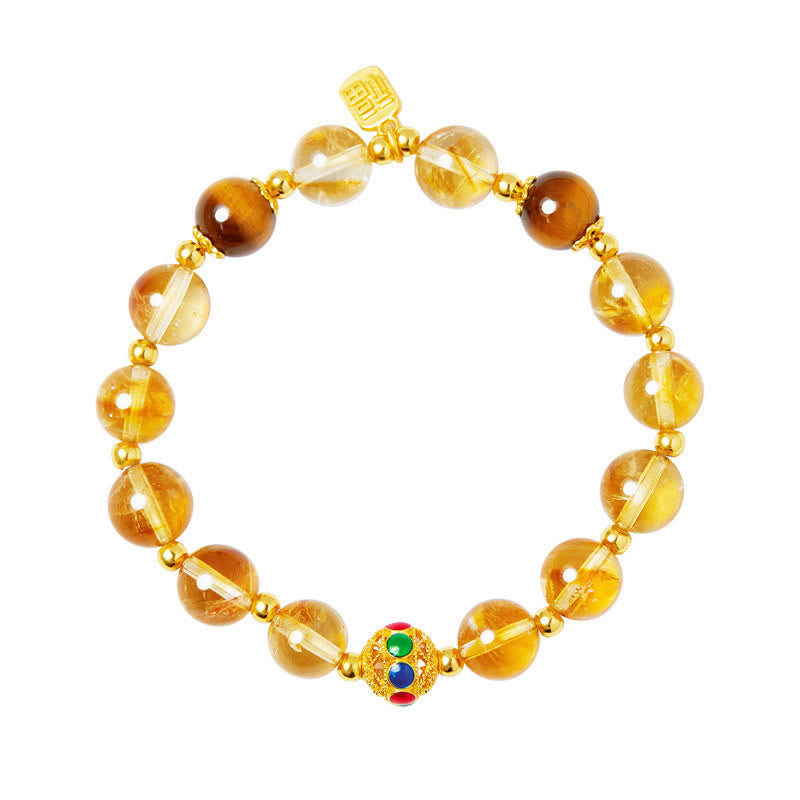 Buddha Stones 925 Sterling Zilveren Fu Karakter Citrien Tijgeroog Armband - image 12