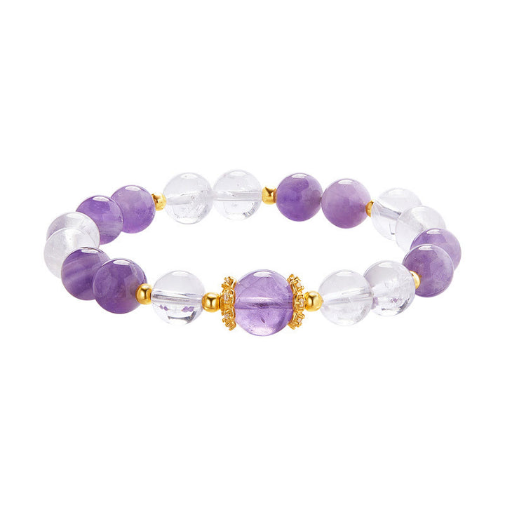 Buddha Stones 925 Sterling Zilveren Armband met Natuurlijke Amethist en Witte Kristal - image 11