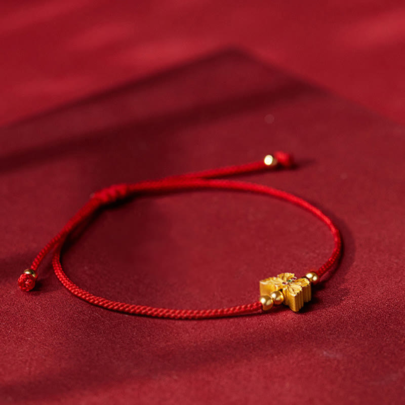 Buddha Stones Armband met rode vlinder en vlinder, 999 sterling zilver, ter bevordering van de kracht. - image 1