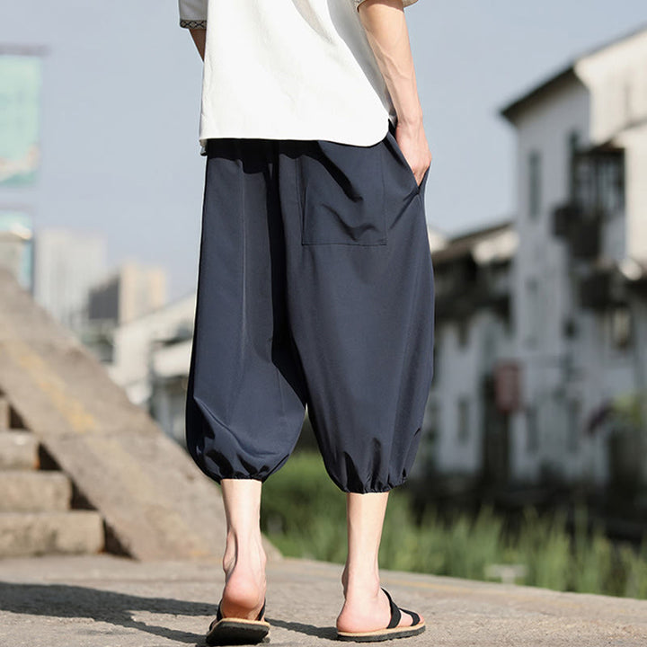 Buddha Stones Stevige heren Cropped broek met Zakken. - image 4