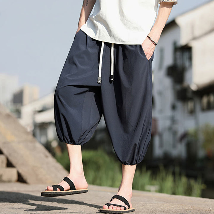 Buddha Stones Stevige heren Cropped broek met Zakken. - image 7