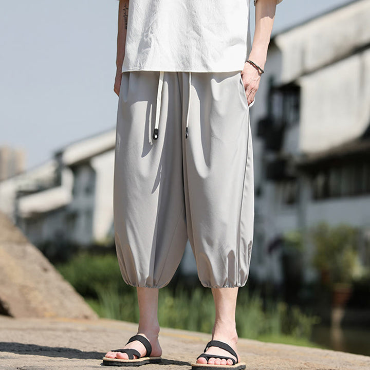 Buddha Stones Stevige heren Cropped broek met Zakken. - image 13