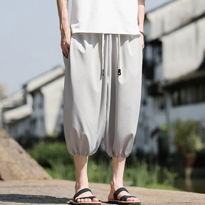 Buddha Stones Stevige heren Cropped broek met Zakken. - image 12