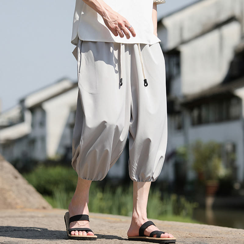 Buddha Stones Stevige heren Cropped broek met Zakken. - image 10