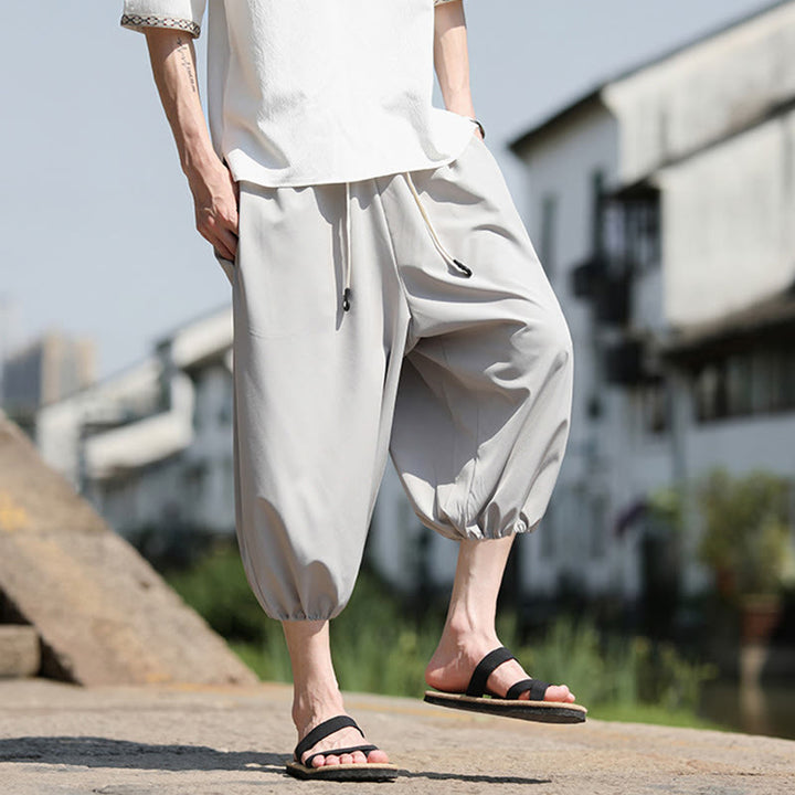 Buddha Stones Stevige heren Cropped broek met Zakken. - image 15