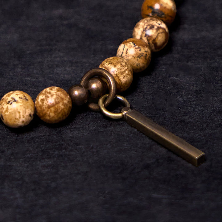 Buddha Stones Armband van koper met een verweerd design voor geluk. - image 5