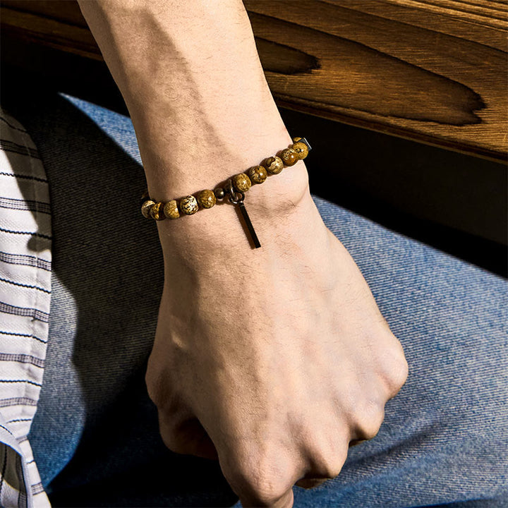 Buddha Stones Armband van koper met een verweerd design voor geluk. - image 4