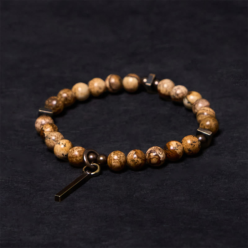 Buddha Stones Armband van koper met een verweerd design voor geluk. - 6,7 inch (17 cm) - image 0