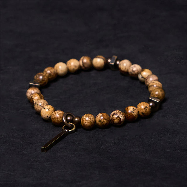 Buddha Stones Armband van koper met een verweerd design voor geluk. - 6,7 inch (17 cm) - image 0