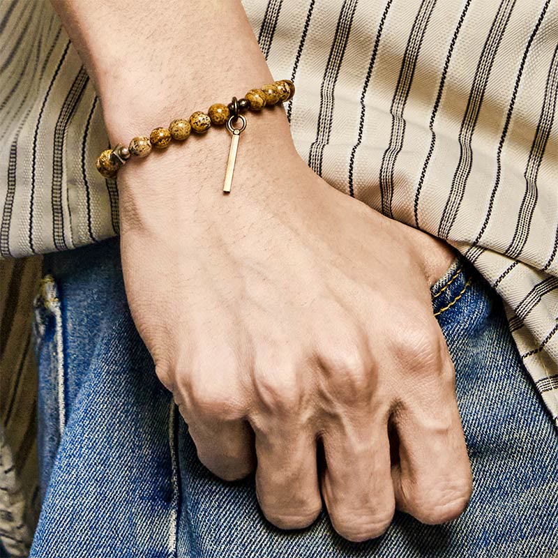 Buddha Stones Armband van koper met een verweerd design voor geluk. - image 3