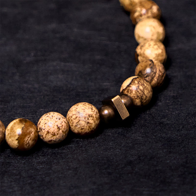 Buddha Stones Armband van koper met een verweerd design voor geluk. - image 6