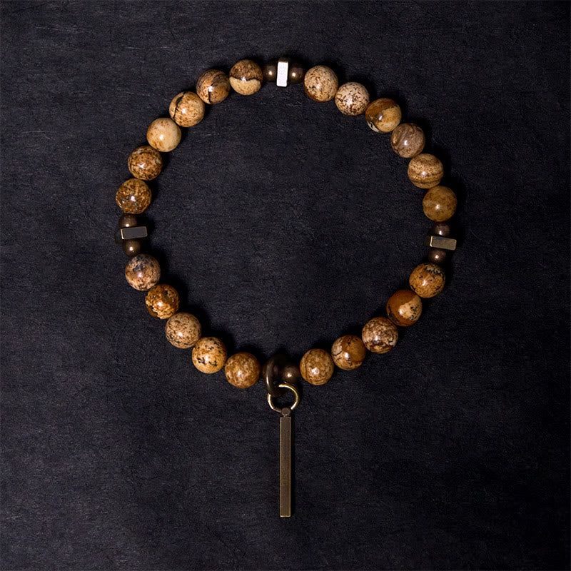 Buddha Stones Armband van koper met een verweerd design voor geluk. - image 1