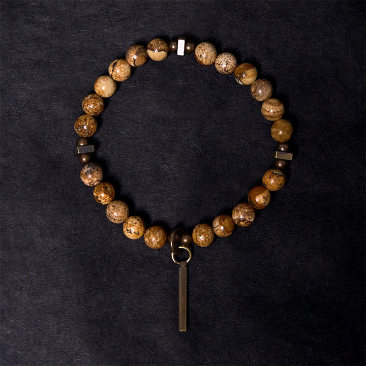 Buddha Stones Armband van koper met een verweerd design voor geluk. - image 1