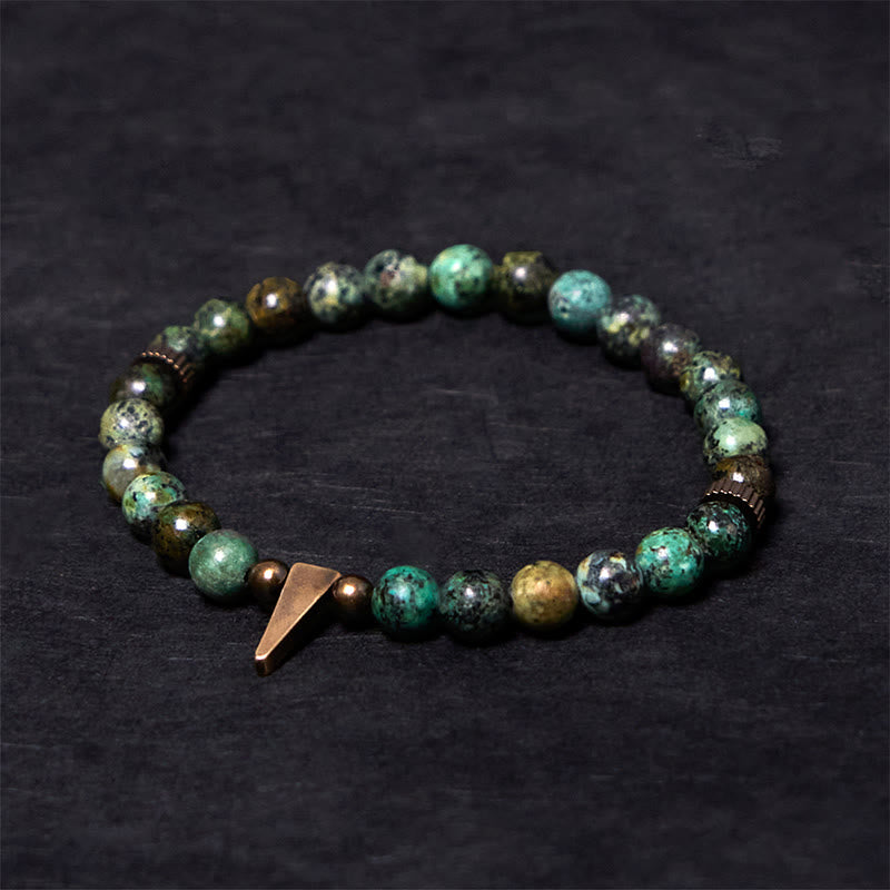 Buddha Stones Vintage, verweerde design turquoise koperen Armband - 7,9-8,3 inch (20-21 cm) - image 0