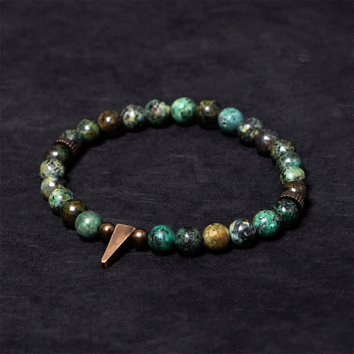 Buddha Stones Vintage, verweerde design turquoise koperen Armband - 7,9-8,3 inch (20-21 cm) - image 0