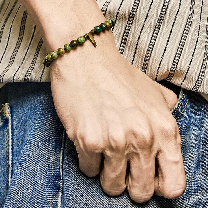 Buddha Stones Vintage, verweerde design turquoise koperen Armband - image 5