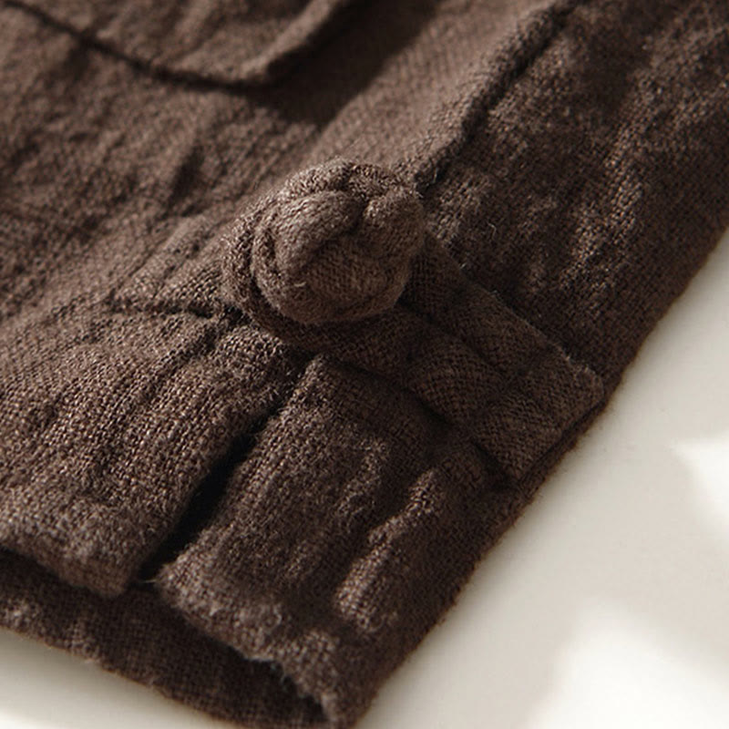 Buddha Stones Effen herenoverhemd met Lange mouw , katoen-linnen en Zakken. - image 4