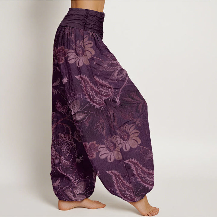 Buddha Stones Casual katoenen harembroek met bloemenprint en elastische Taille voor dames - image 8