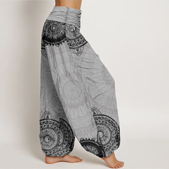 Buddha Stones Dames harembroek met elastische Taille en cirkelvormig mandala-design van katoen - image 9