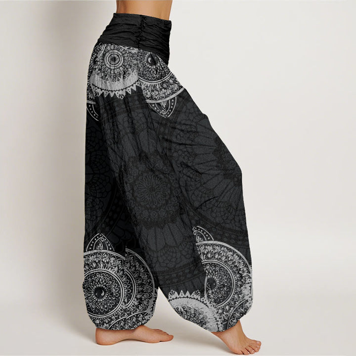 Buddha Stones Dames harembroek met elastische Taille en cirkelvormig mandala-design van katoen - image 2