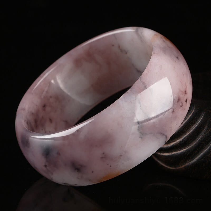 Buddha Stones Paarse jade geluks- en Bangle-armband - 19 mm - 62-64 mm - image 10