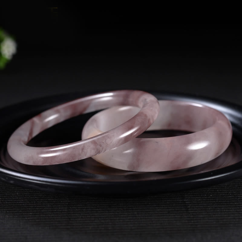 Buddha Stones Paarse jade geluks- en Bangle-armband - image 1