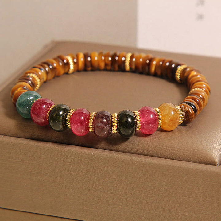 Buddha Stones Natuurlijke tijgeroog toermalijn Armband - image 2