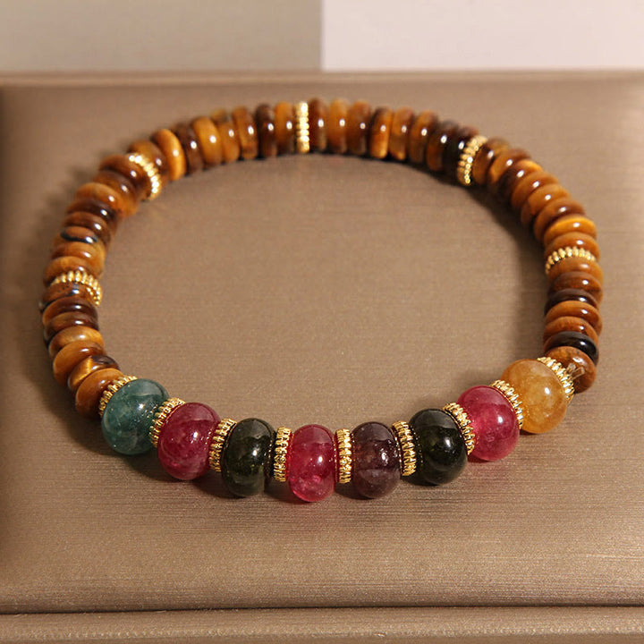 Buddha Stones Natuurlijke tijgeroog toermalijn Armband - image 3