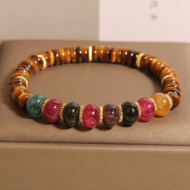 Buddha Stones Natuurlijke tijgeroog toermalijn Armband - image 1