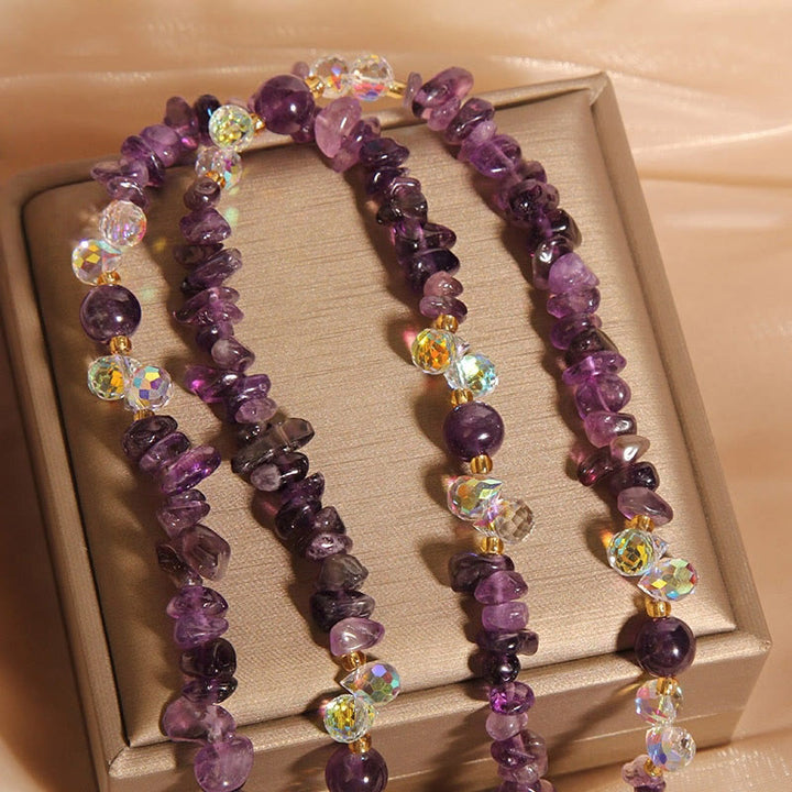 Buddha Stones Vlinderbloem Amethist Aardbeikwarts Balans Ketting - image 3