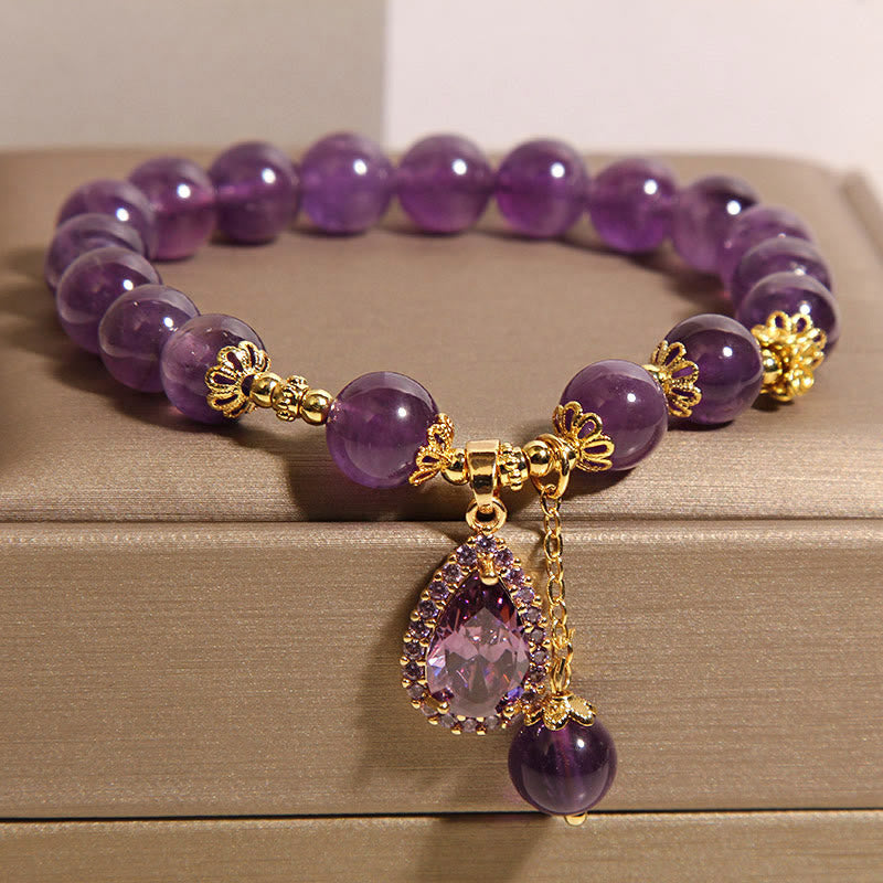 Buddha Stones Natuurlijke amethist waterdruppel Armband - Amethist (Polsomtrek: 17 cm) - image 0