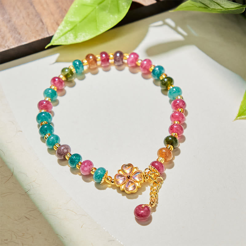 Buddha Stones Toermalijn klavertje vier bloem Armband - image 1