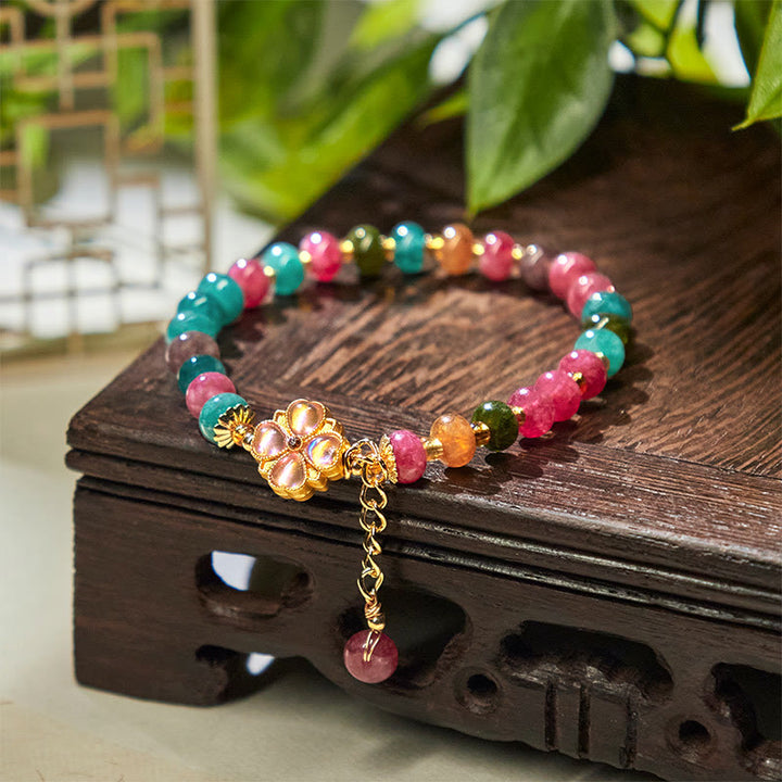 Buddha Stones Toermalijn klavertje vier bloem Armband - image 2