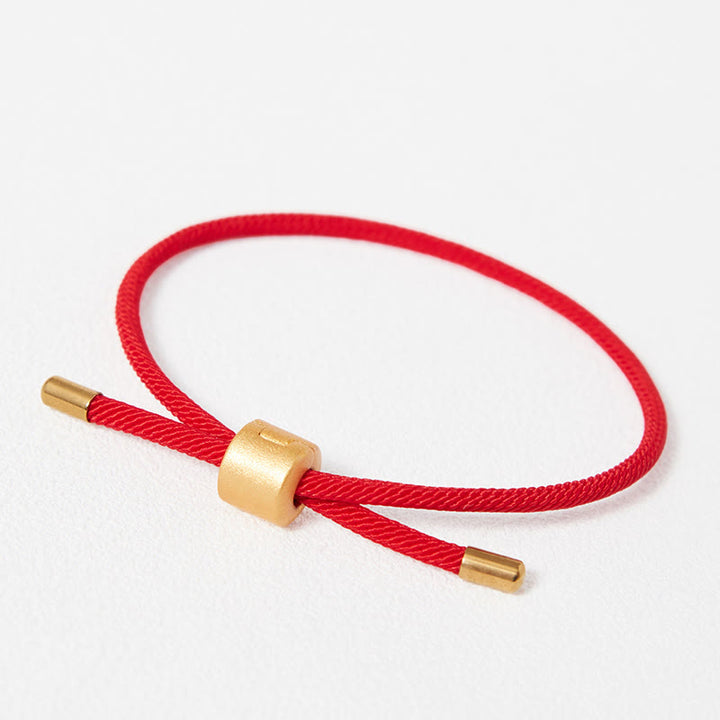Buddha Stones Armband van rood koord - Rood koord (goudkleurig) (Armband Maat cm) - image 0