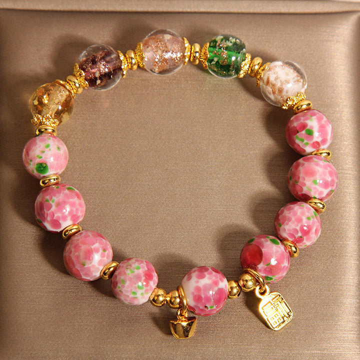Buddha Stones Roze Liuli Armband met Fu-figuurtje - image 5