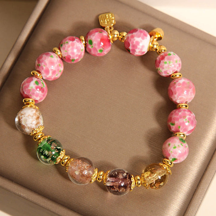 Buddha Stones Roze Liuli Armband met Fu-figuurtje - image 4