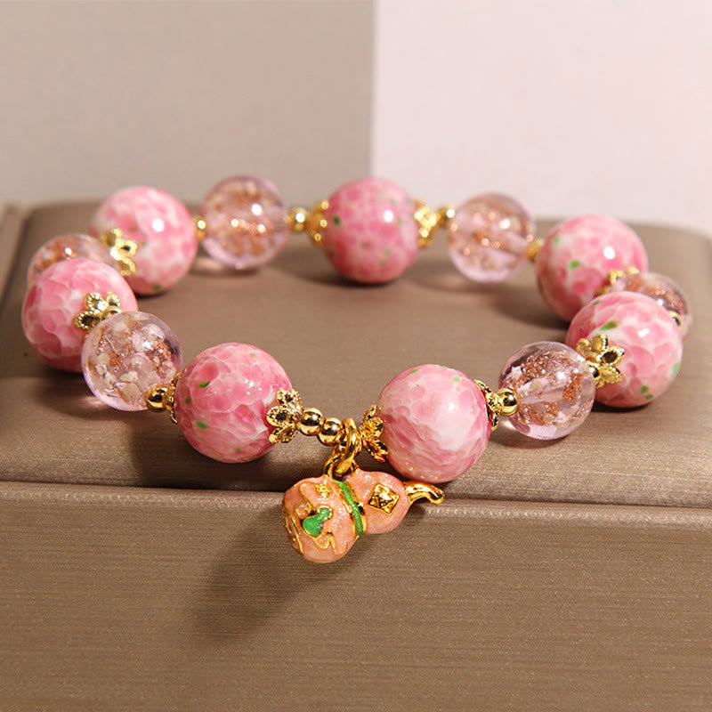 Buddha Stones Pompoen Liuli Armband - Liuli (Polsomtrek 16-17 cm) - image 0